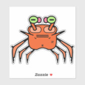 Chagrijnige Krab Grappige Sticker (Vel)