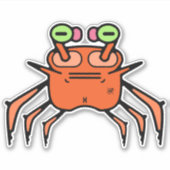 Chagrijnige Krab Grappige Sticker (Voorkant)