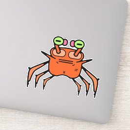 Chagrijnige Krab Grappige Sticker