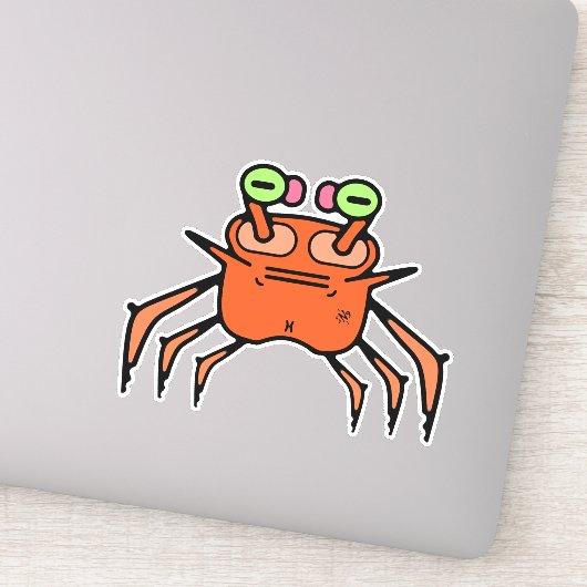 Chagrijnige Krab Grappige Sticker (Detail)