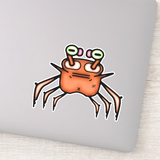 Chagrijnige Krab Grappige Sticker (Detail)
