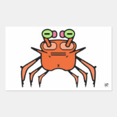 Chagrijnige Krab Grappige Sticker (Voorkant)