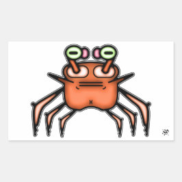Chagrijnige Krab Grappige Sticker