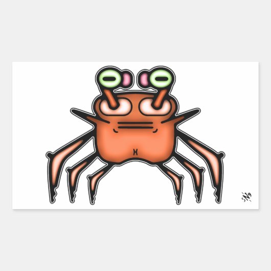 Chagrijnige Krab Grappige Sticker (Voorkant)