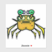 Chagrijnige Krab Grappige Sticker (Vel)