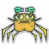 Chagrijnige Krab Grappige Sticker (Voorkant)