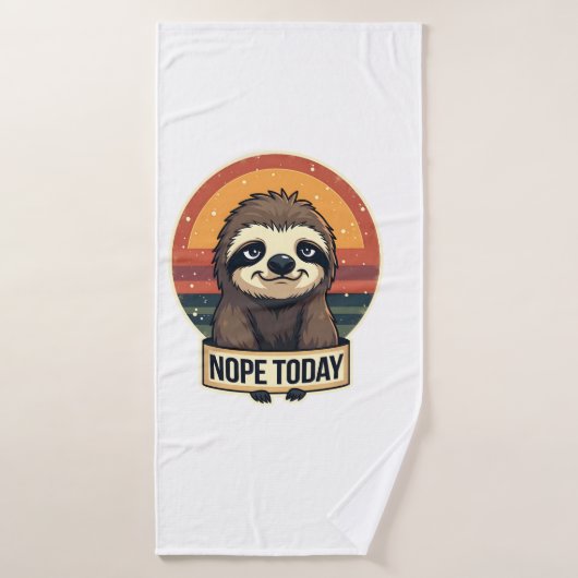Chagrijnige Luiaard Vintage Grappig Retro Shirt On Badhanddoek (Badhanddoek)
