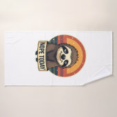 Chagrijnige Luiaard Vintage Grappig Retro Shirt On Badhanddoek (Badhanddoek)