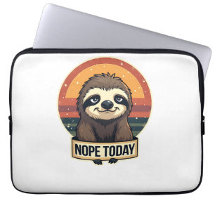 Chagrijnige Luiaard Vintage Grappig Retro Shirt On Laptop Sleeve
