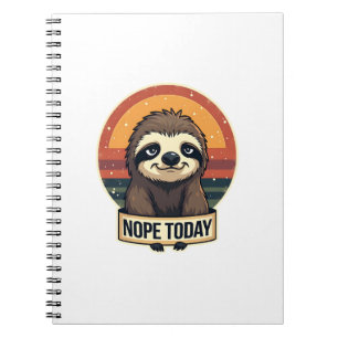 Chagrijnige Luiaard Vintage Grappig Retro Shirt On Notitieboek