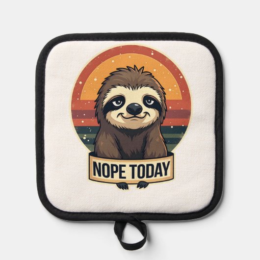 Chagrijnige Luiaard Vintage Grappig Retro Shirt On Pannenlap (Voorkant)