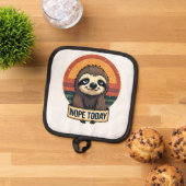 Chagrijnige Luiaard Vintage Grappig Retro Shirt On Pannenlap (Top down)