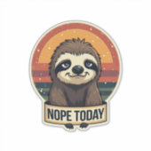 Chagrijnige Luiaard Vintage Grappig Retro Shirt On Sticker (Voorkant)