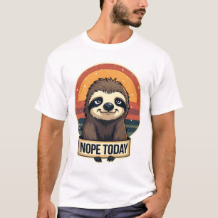 Chagrijnige Luiaard Vintage Grappig Retro T-Shirt 