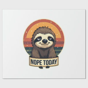 Chagrijnige Luiaard Vintage Grappig Retro T-shirt  Cadeaupapier
