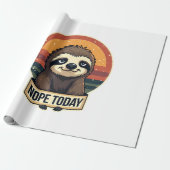 Chagrijnige Luiaard Vintage Grappig Retro T-shirt Cadeaupapier (Uitgerold)