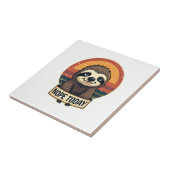 Chagrijnige Luiaard Vintage Grappig Retro T-Shirt  Tegeltje (Zijkant)
