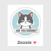 Chagrijnige Meme Kat – “Maak je een grapje?” Grapp Sticker (Vel)