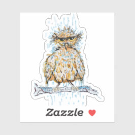 Chagrijnige Natte Uil Sticker