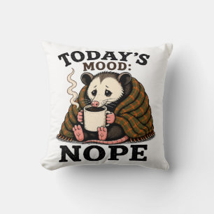 Chagrijnige Opossum Koffie Grappig Morgen Design Kussen