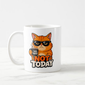 Chagrijnige Oranje Kat Niet Vandaag Koffiemok