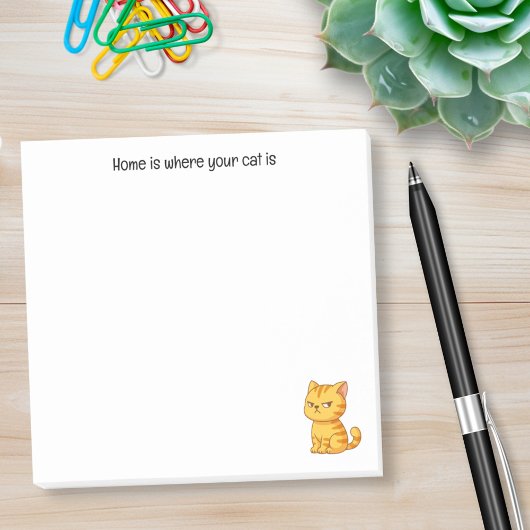 Chagrijnige Oranje Lapjeskat Aangepaste Tekst Post-it® Notes