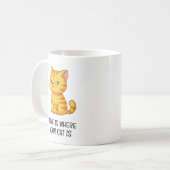 Chagrijnige oranje tabby kat koffiemok (Voorkant links)