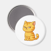 Chagrijnige oranje tabby kat magneet (Voorkant / Achterkant)