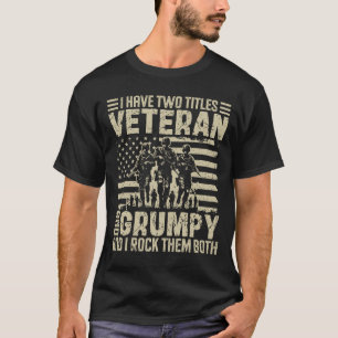 Chagrijnige Oude Militair Oma of Opa Funny Militai T-shirt