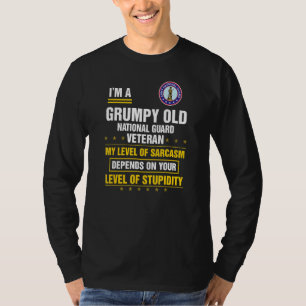 Chagrijnige Oude Nationale Garde Veteraan Vader Da T-shirt