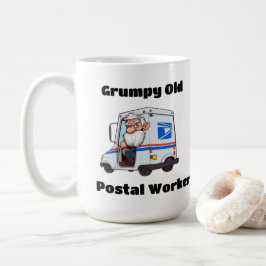 chagrijnige oude postbeambte koffiemok