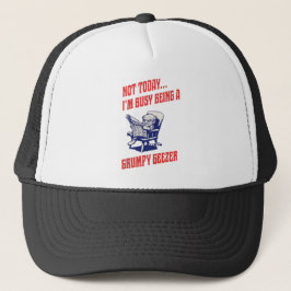 Chagrijnige ouwe kerel trucker pet