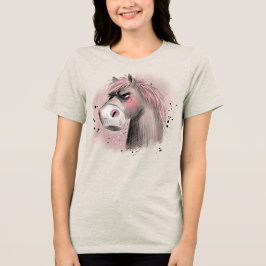 Chagrijnige Paard Tri-Blend Shirt