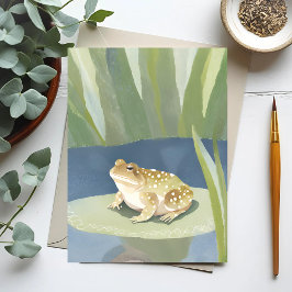 Chagrijnige Pad | Waterverfschilderij van Waterlel Briefkaart