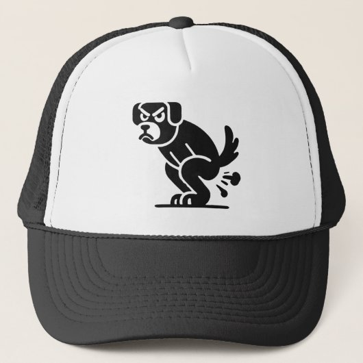 Chagrijnige Poepende Hond Trucker Pet (Voorkant)