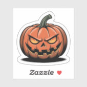 Chagrijnige Pompoen Sticker – Halloween Stemming (Vel)