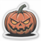 Chagrijnige Pompoen Sticker – Halloween Stemming (Voorkant)