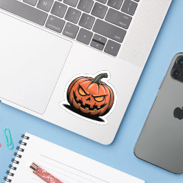 Chagrijnige Pompoen Sticker – Halloween Stemming