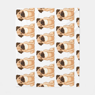 Chagrijnige Puggatekenfilm Fleece Deken