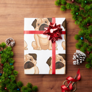 Chagrijnige Puggentekening Cadeaupapier