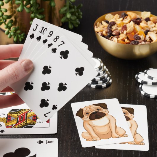 Chagrijnige Puggentekening Pokerkaarten (Insitu)