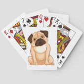 Chagrijnige Puggentekening Pokerkaarten (Achterkant)