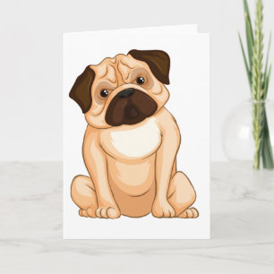 Chagrijnige Pugs Cartoon Kaart