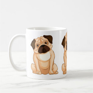 Chagrijnige Pugs Cartoon Koffiemok