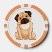 Chagrijnige Pugs Cartoon Poker Chips (Voorkant)