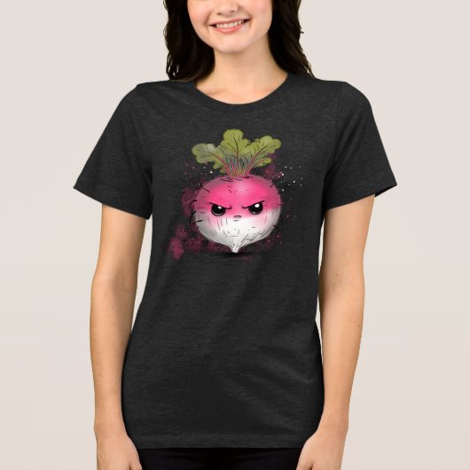 Chagrijnige Radijs Tri-Blend Shirt (Voorkant)