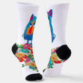 Chagrijnige reus op pastelbloesems sokken (Gebogen)