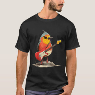 Chagrijnige Robin Vogel met Elektrische Gitaar voo T-shirt