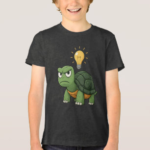 Chagrijnige Schildpad Kinderen Cartoonshemd Tri-Blend Shirt