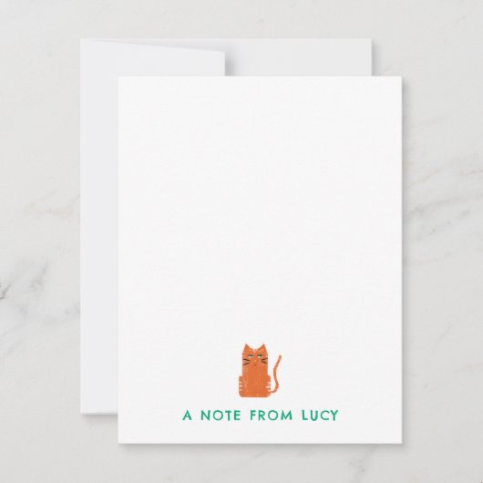 Chagrijnige Sinaasappelkat Kinderbriefpapier Notitiekaartje (Voorkant)